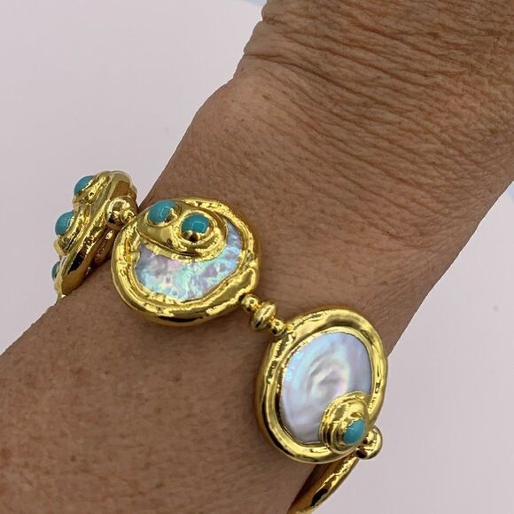 Ring, NWOT, real pearls, sterling 925 silver, adjustable, large baroque white - Picture 14 of 16